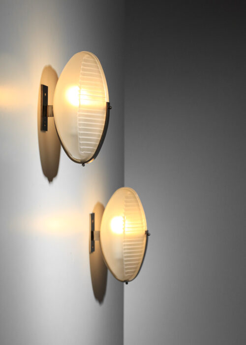 paire d'appliques italiennes de Vico Magistretti en verre des années 60 - I512