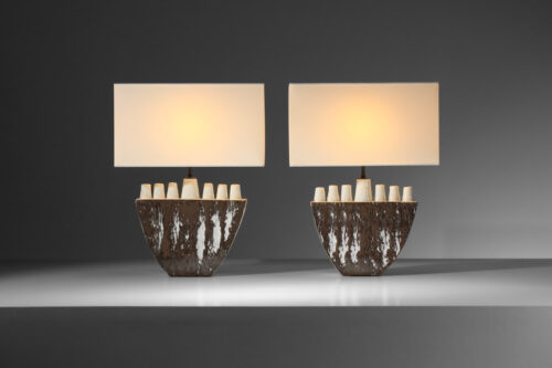 Paire de lampes italiennes en céramique Salvatore Parisi Menora - H296