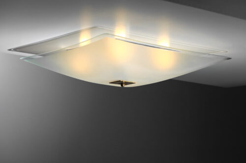 Italian glass ceiling lamp from the 60s attributed to Pietro Chiesa for Fontana Arte - I423