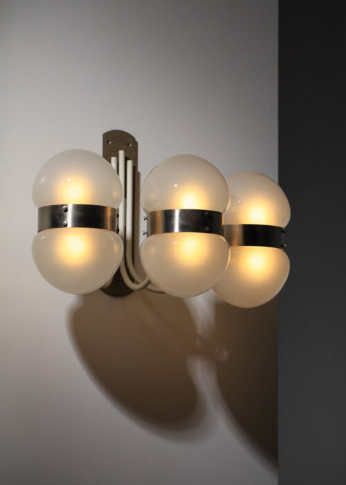 grande applique sergio mazza 3 branches en verre années 70 - I342