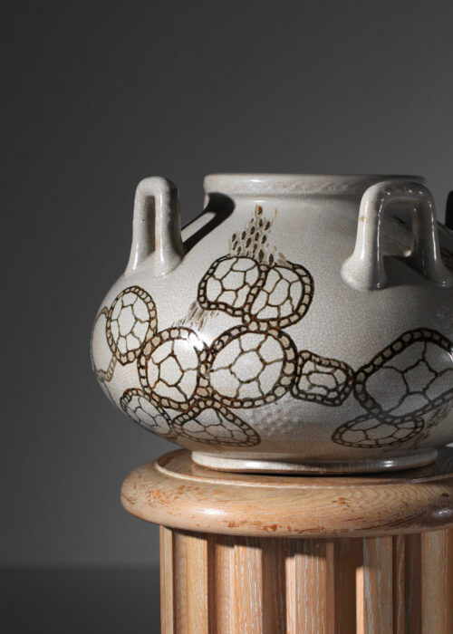 grande base amphore primavera des années 40 en céramique 4 anses art déco - J031 