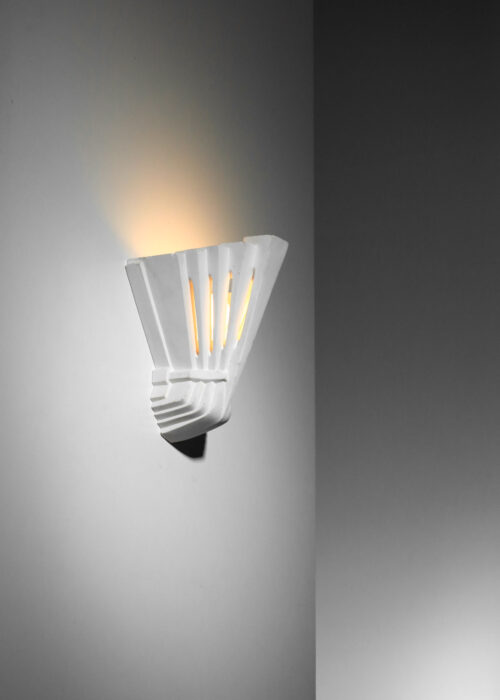 applique plâtre blanc décor géométrique I643