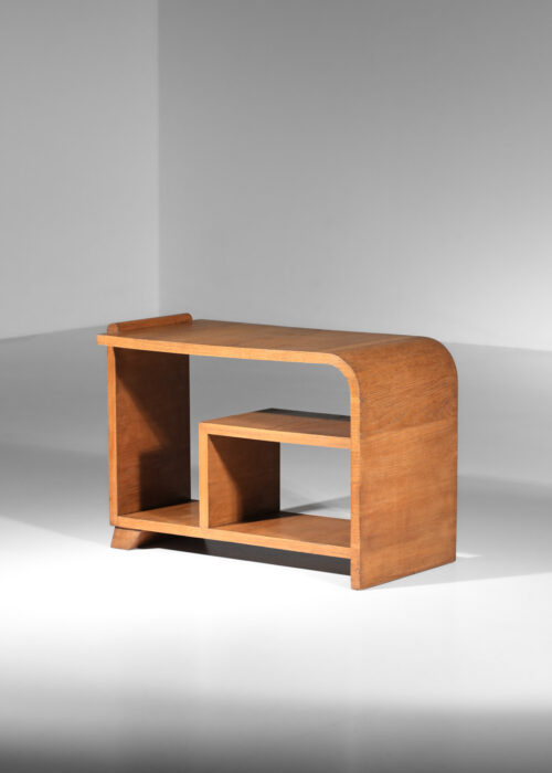 table d'appoint en chêne massif casier style Jacques Adnet