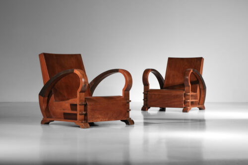 paire de fauteuils en bois années 30 40 - I700 - I701