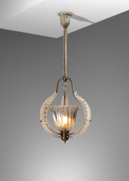 lustre italien feuilles des années 40 en verre de murano - H183 