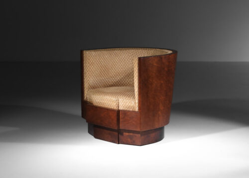 fauteuil art déco en bois de loupe Roswag paris années 30 40 - J254 