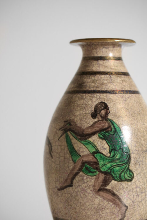 grand vase jean mayodon à décor de danseuses des années 30 - J191