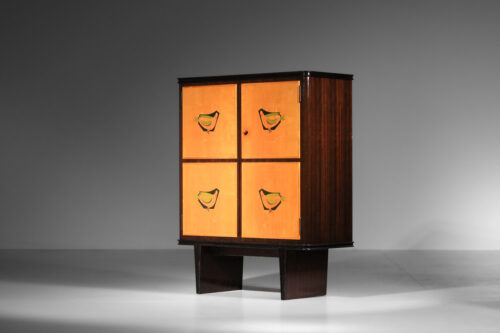 meuble haut à décor d'oiseau des années 60 dans l'esprit de suzanne guiguichon