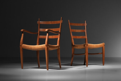 paire de fauteuils paillés des années 60 - J253