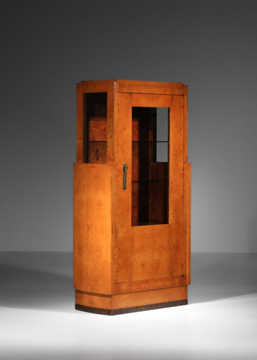 vitrine andré sornay en loupe d'amboine des années 30 art déco - G585