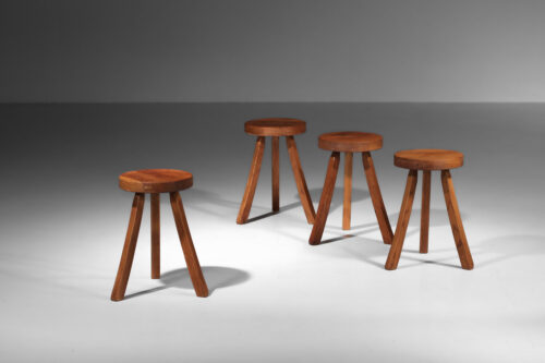 suite de 4 tabourets art populaire français dans le goût des ateliers de marolles jean touret - J683