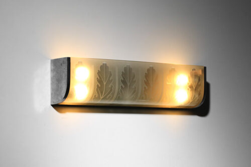 applique italienne en verre gravé à décor de feuilles style pietro chiesa - I172