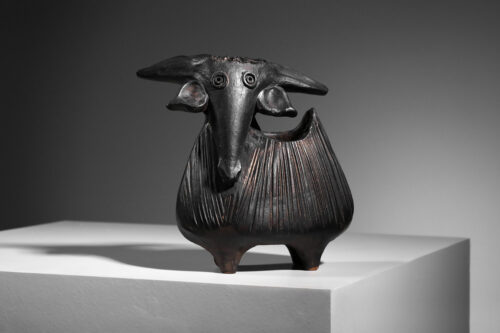 vase chêvre de dominique pouchain en céramique noire I691