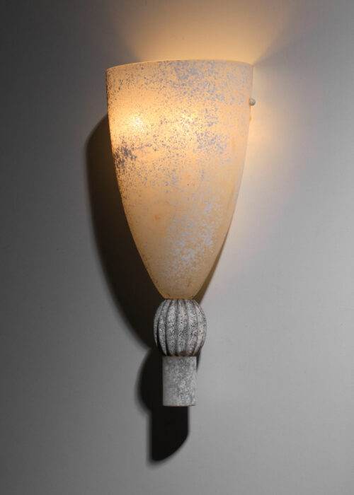 grande applique seguso des années 70 en verre givré murano J111 