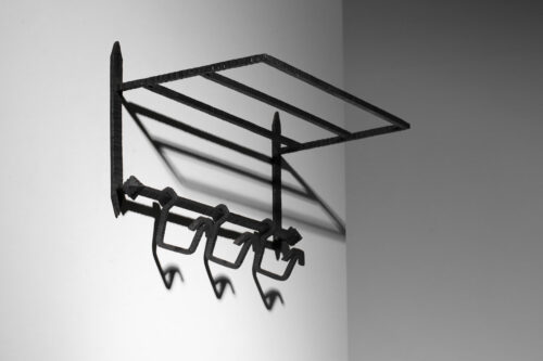 porte manteau patère en fer forgé battu des années 30 art déco - H021