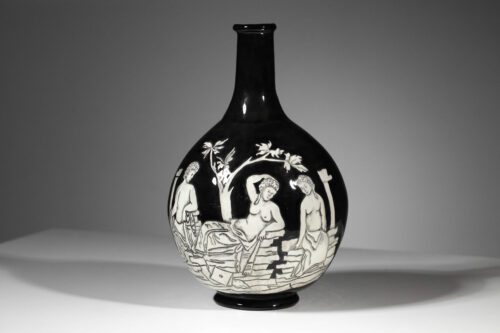 vase en céramique à décor antique des années 30 40 - J160