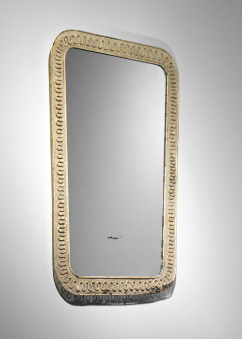 miroir italien en rigitule et métal laqué - J207