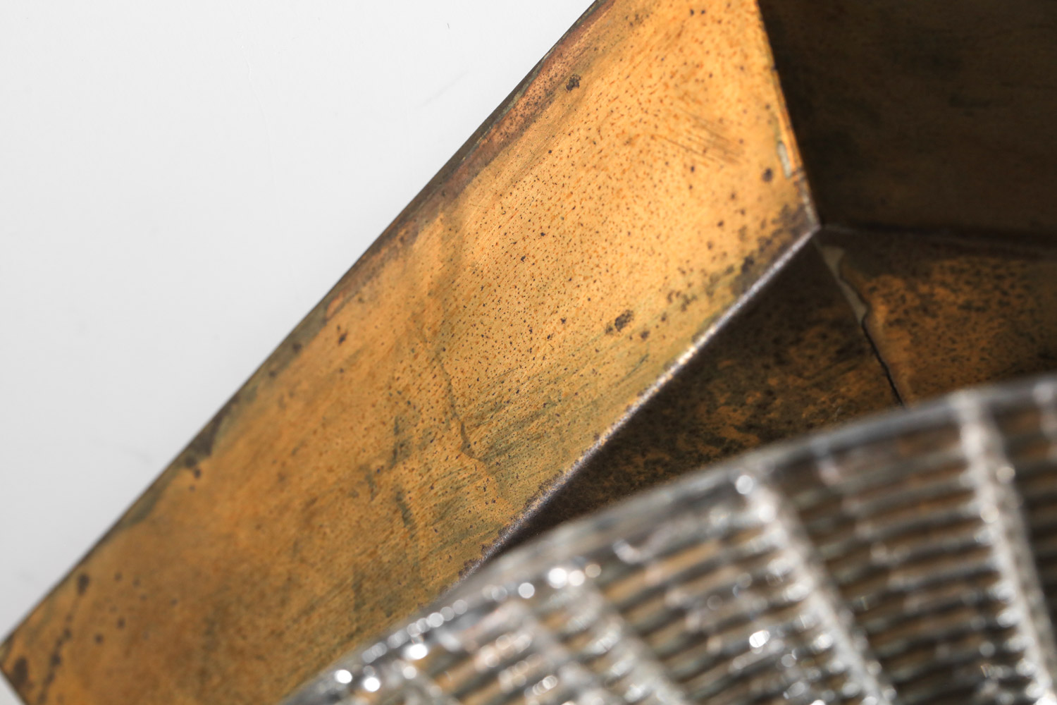 plafonnier italien octogonal en verre de murano et laiton années 40 - J516 plafonnier italien octogonal en verre de murano et laiton années 40 - J516