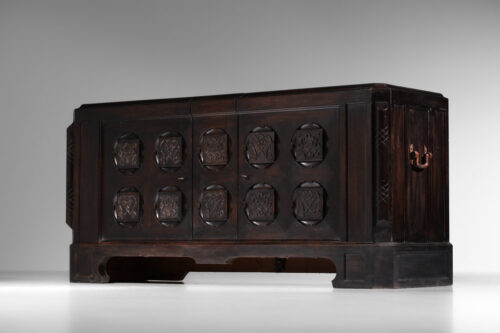 Enfilade coffre bar en bois noirci des années 30 - J368