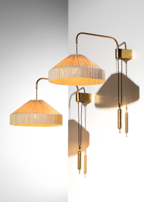 paire d'appliques italiennes des années 50 en laiton - E432