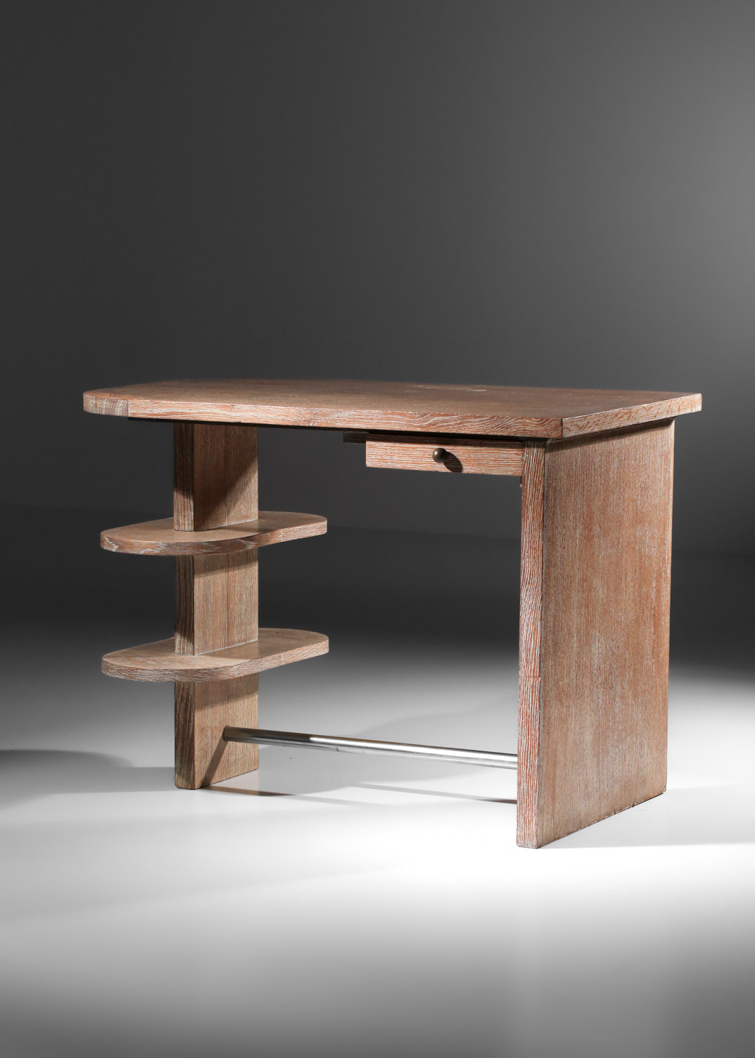 bureau moderrniste en chêne cérusé style jean michel frank années 40 - J431