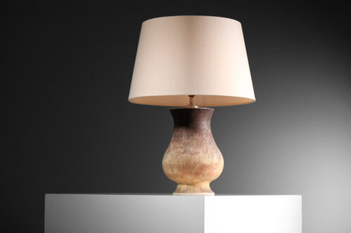 grande lampe de table en céramique dans le style de jean besnard art déco signée am - I67