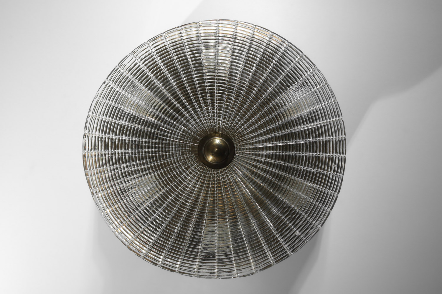 plafonnier italien octogonal en verre de murano et laiton années 40 - J516 plafonnier italien octogonal en verre de murano et laiton années 40 - J516