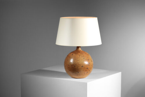 pied de lampe en ceramique La Borne en grès pyrité J157