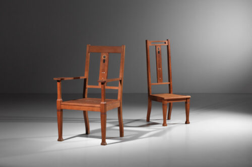 fauteuil et chaise art & craft en chêne - J019 - J020