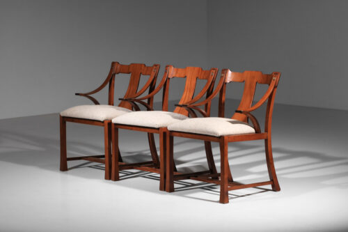 table à manger bureau suédoise Carl Cederholm marqueterie à décor floral - J206