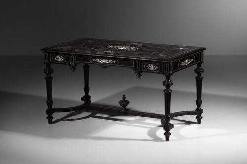 bureau napoléon III en bois noirci et marqueterie d'os - J436