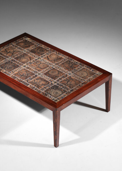 table basse danoise severin hansen en palissandre de rio et porcelaine - J424