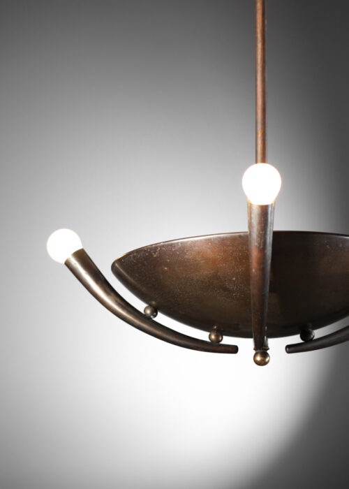 suspension italienne vasque en laiton des années 50 corne - J577