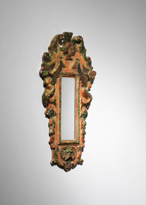 petit miroir en plâtre peint à décor de sirène - H693