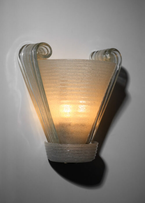 Applique en verre de murano des années 20 30 attr seguso en verre pulegoso - H580