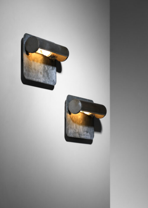 Suite de 4 appliques en acier galvanisé danoise années 70 par lyfa J346