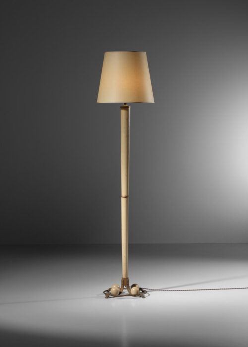 lampadaire art déco en bois et métal 4 boules années 30 - I295