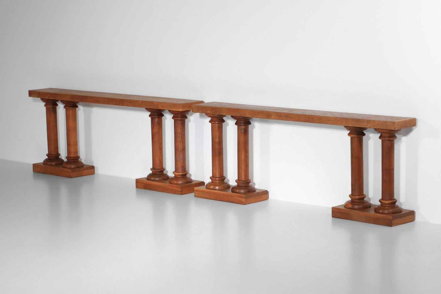 console ou élements décoratifs à colonnes en chene massif des années 20 -G370 console ou élements décoratifs à colonnes en chene massif des années 20 -G370