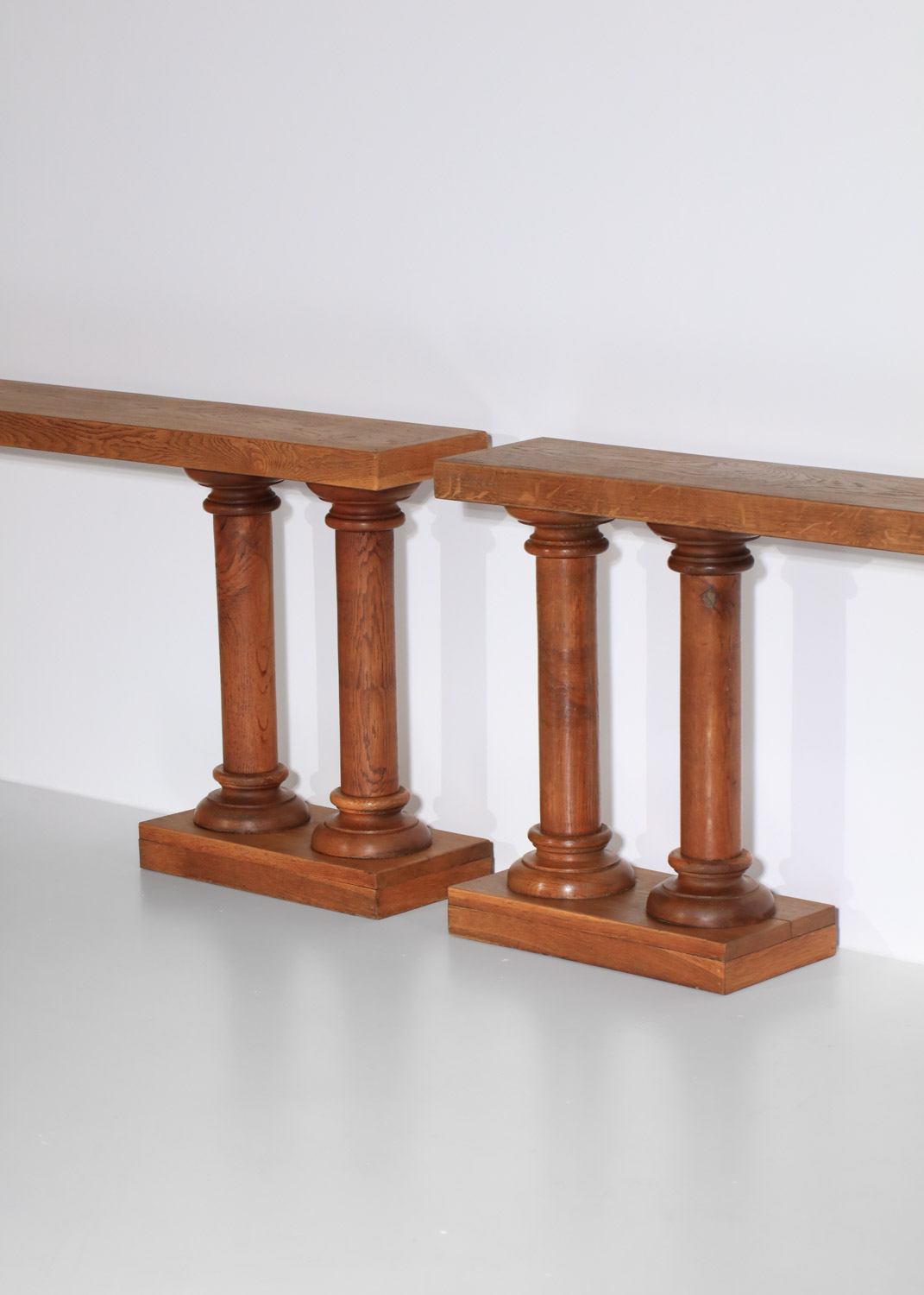 console ou élements décoratifs à colonnes en chene massif des années 20 -G370 console ou élements décoratifs à colonnes en chene massif des années 20 -G370