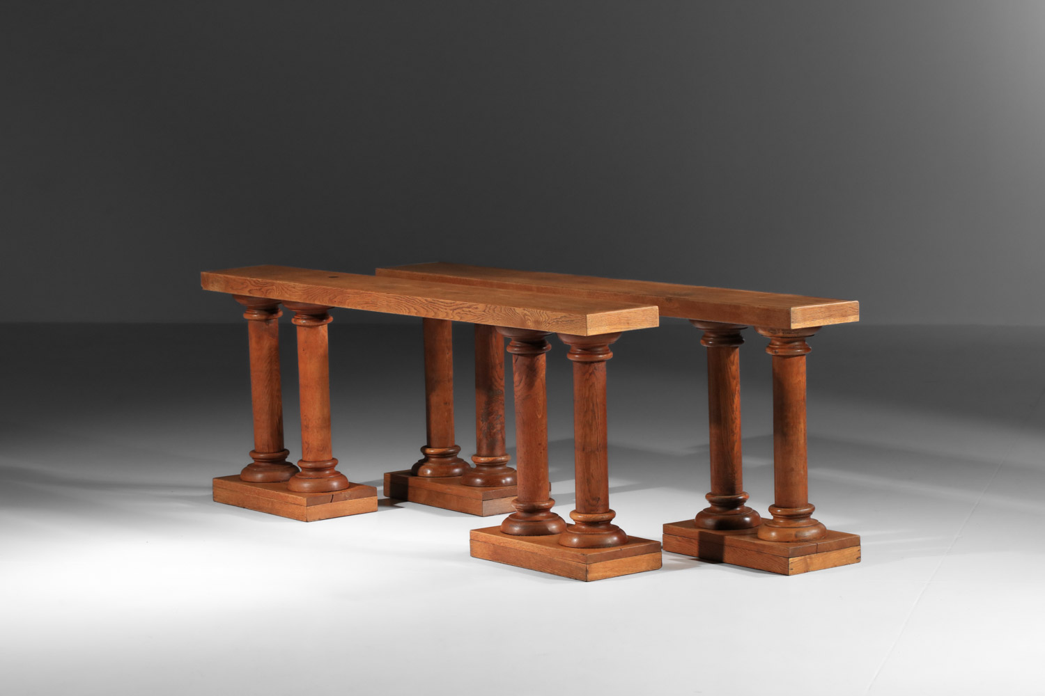 console ou élements décoratifs à colonnes en chene massif des années 20 -G370 console ou élements décoratifs à colonnes en chene massif des années 20 -G370