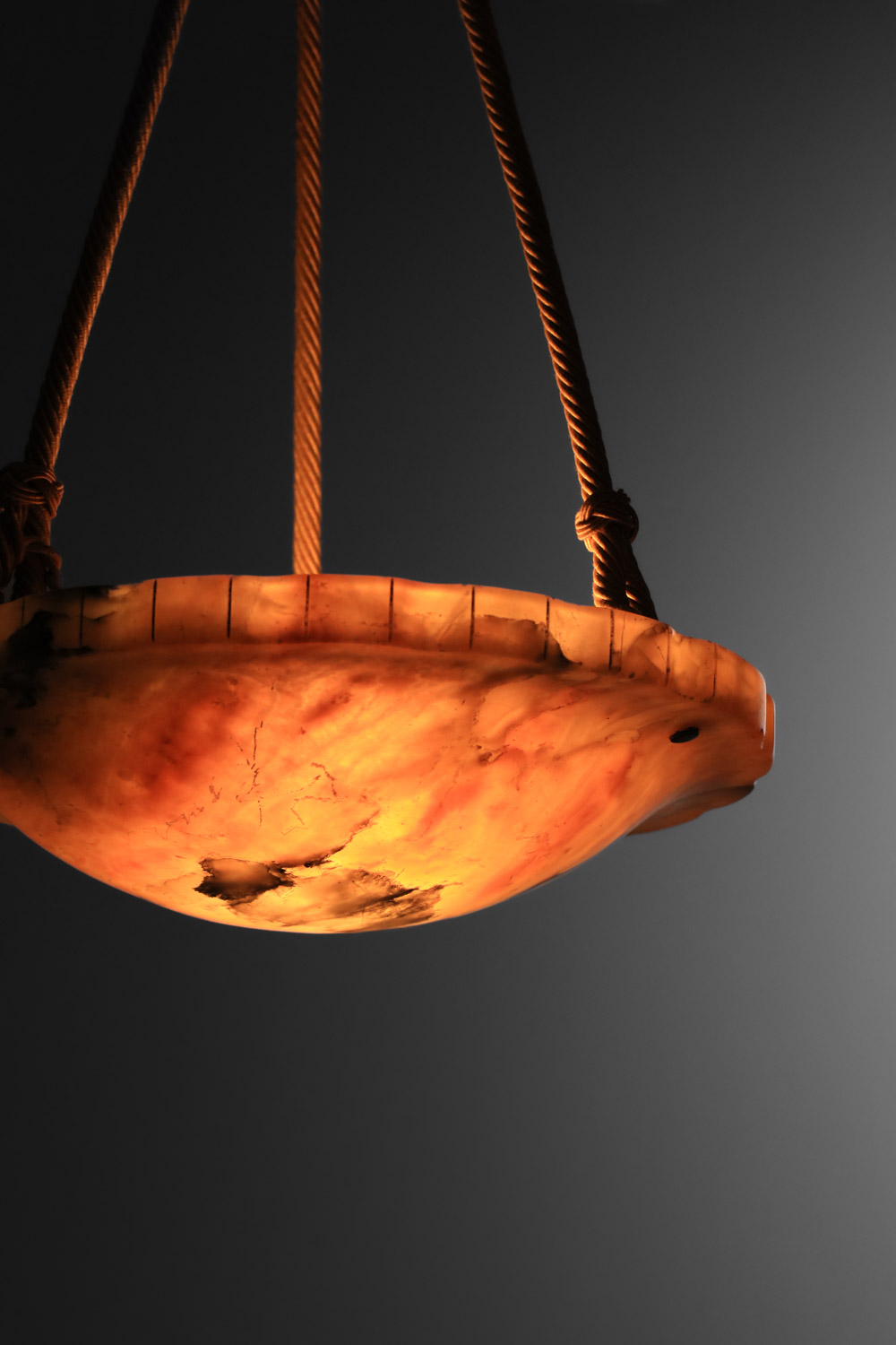 Suspension Art Déco en albâtre - J691 Suspension Art Déco en albâtre - J691