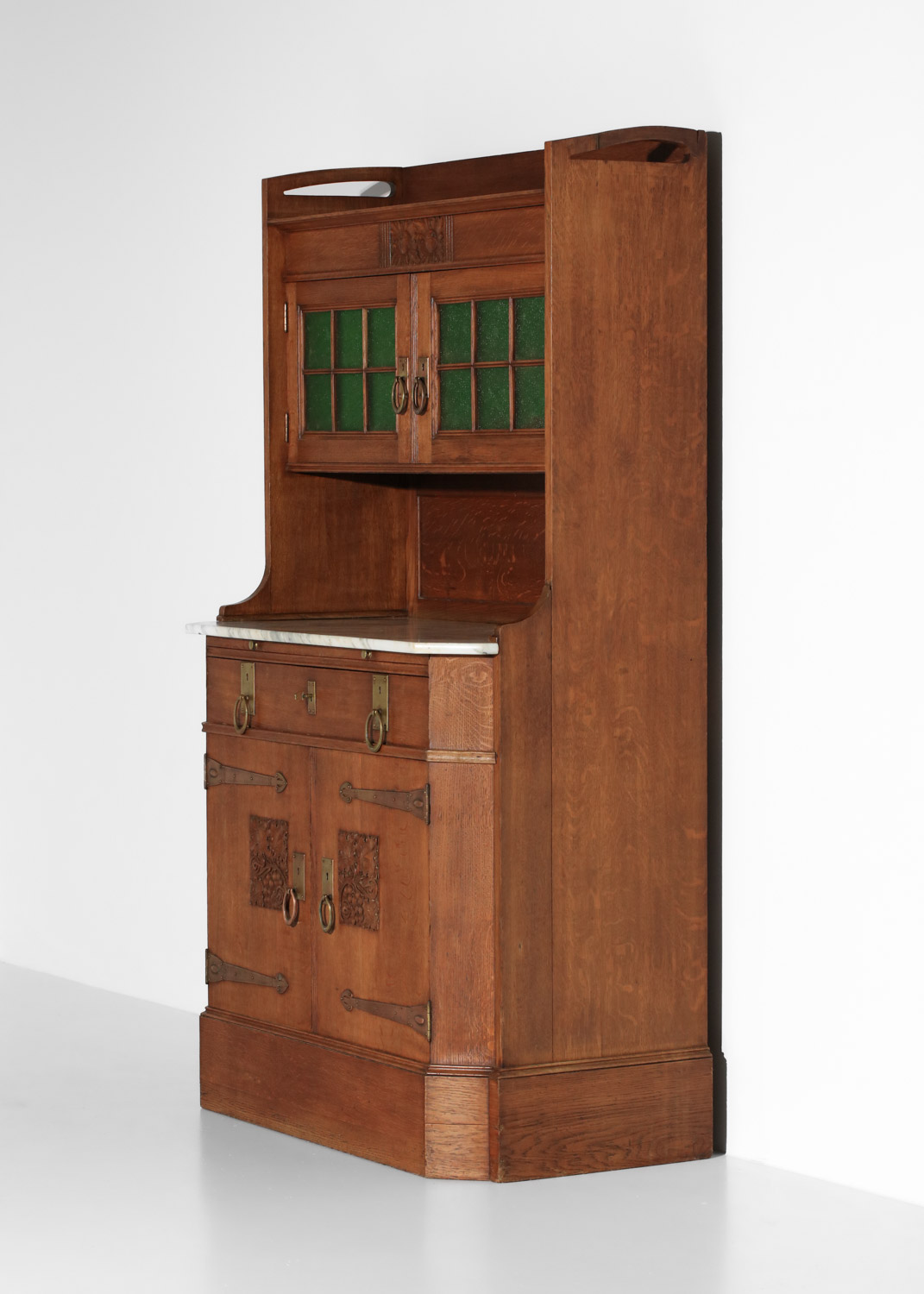 Buffet Art Nouveau en chêne à double structure, style Art & Crafts, années 1920 - J367 Buffet Art Nouveau en chêne à double structure, style Art & Crafts, années 1920 - J367