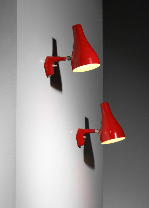 paire d'applique spots suedoises asea rouges années 60 -G107